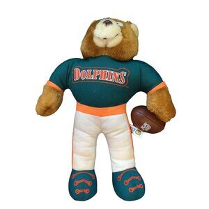 Vintage Good Stuff Corp 90s 1993 Miami Dolphins Team NFL Bear Plush 11 inch